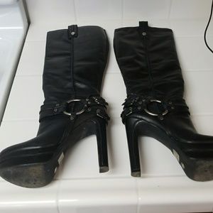 Black knee high boots